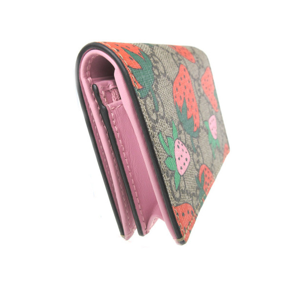 Gucci Handbags - Gucci GG Green Orange Leather Wallet Bifold Strawberry Pink Supreme Ebony Beige